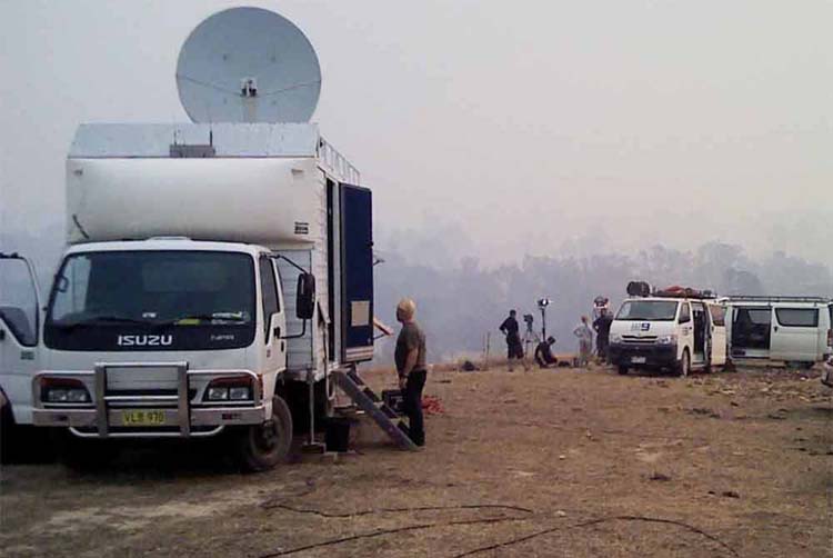 Our Outside Broadcast Van covering the Victorian bushfires.